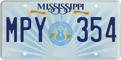 MS license plate MPY354