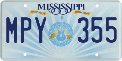 MS license plate MPY355