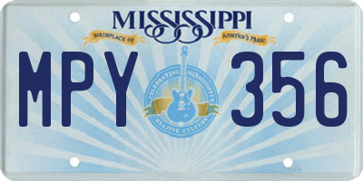 MS license plate MPY356