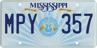 MS license plate MPY357