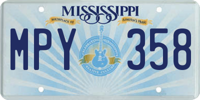 MS license plate MPY358