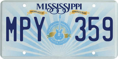 MS license plate MPY359