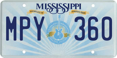 MS license plate MPY360