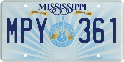 MS license plate MPY361