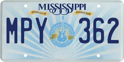 MS license plate MPY362