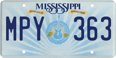 MS license plate MPY363
