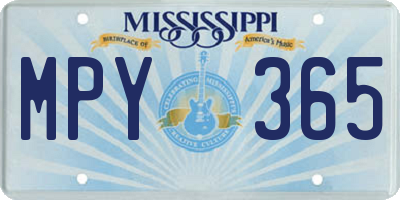 MS license plate MPY365
