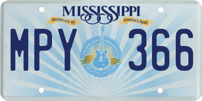 MS license plate MPY366
