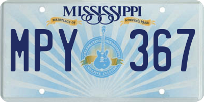 MS license plate MPY367