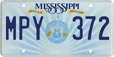 MS license plate MPY372