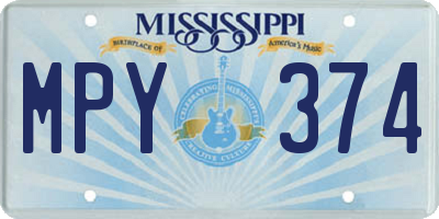 MS license plate MPY374