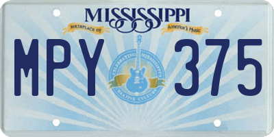 MS license plate MPY375