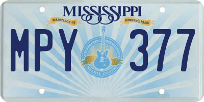 MS license plate MPY377