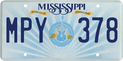 MS license plate MPY378