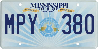 MS license plate MPY380