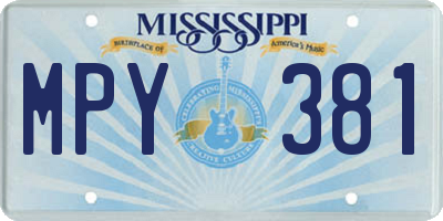 MS license plate MPY381
