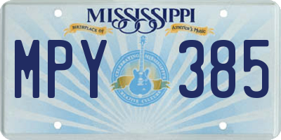 MS license plate MPY385