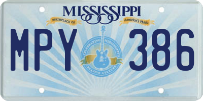 MS license plate MPY386