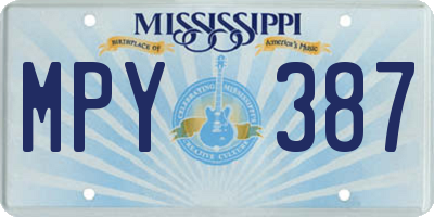 MS license plate MPY387