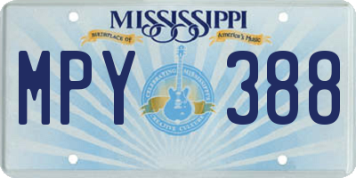 MS license plate MPY388