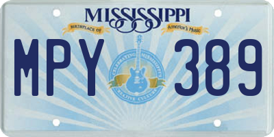 MS license plate MPY389