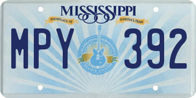 MS license plate MPY392