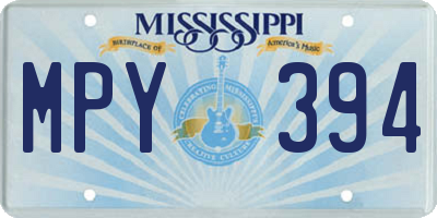 MS license plate MPY394