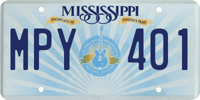 MS license plate MPY401