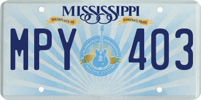 MS license plate MPY403