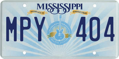 MS license plate MPY404