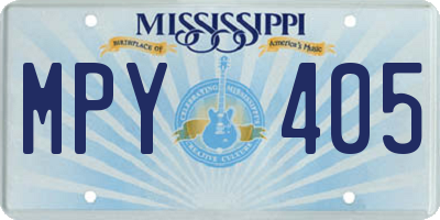 MS license plate MPY405