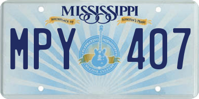 MS license plate MPY407