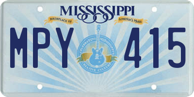 MS license plate MPY415