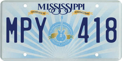MS license plate MPY418