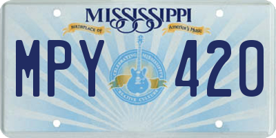 MS license plate MPY420
