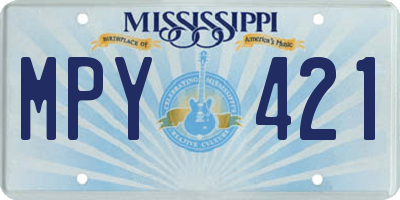 MS license plate MPY421