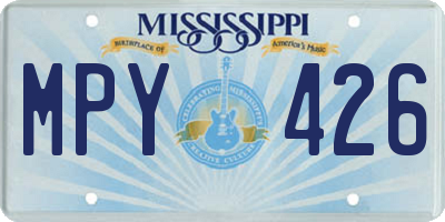 MS license plate MPY426