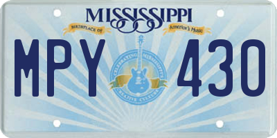 MS license plate MPY430