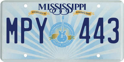 MS license plate MPY443