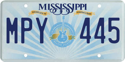 MS license plate MPY445