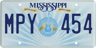 MS license plate MPY454