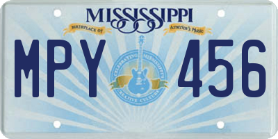 MS license plate MPY456