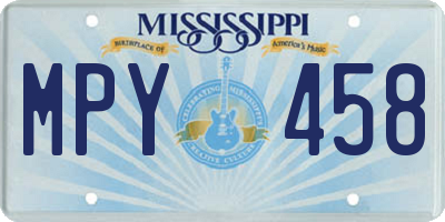 MS license plate MPY458