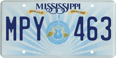 MS license plate MPY463