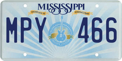 MS license plate MPY466