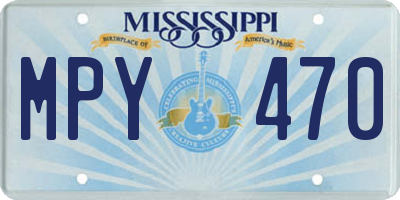 MS license plate MPY470