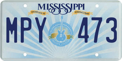 MS license plate MPY473