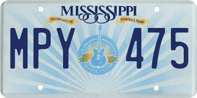 MS license plate MPY475