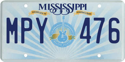 MS license plate MPY476