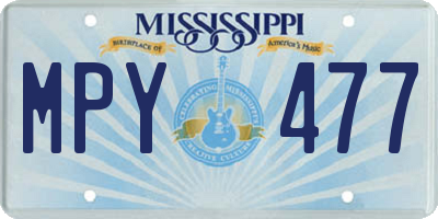 MS license plate MPY477